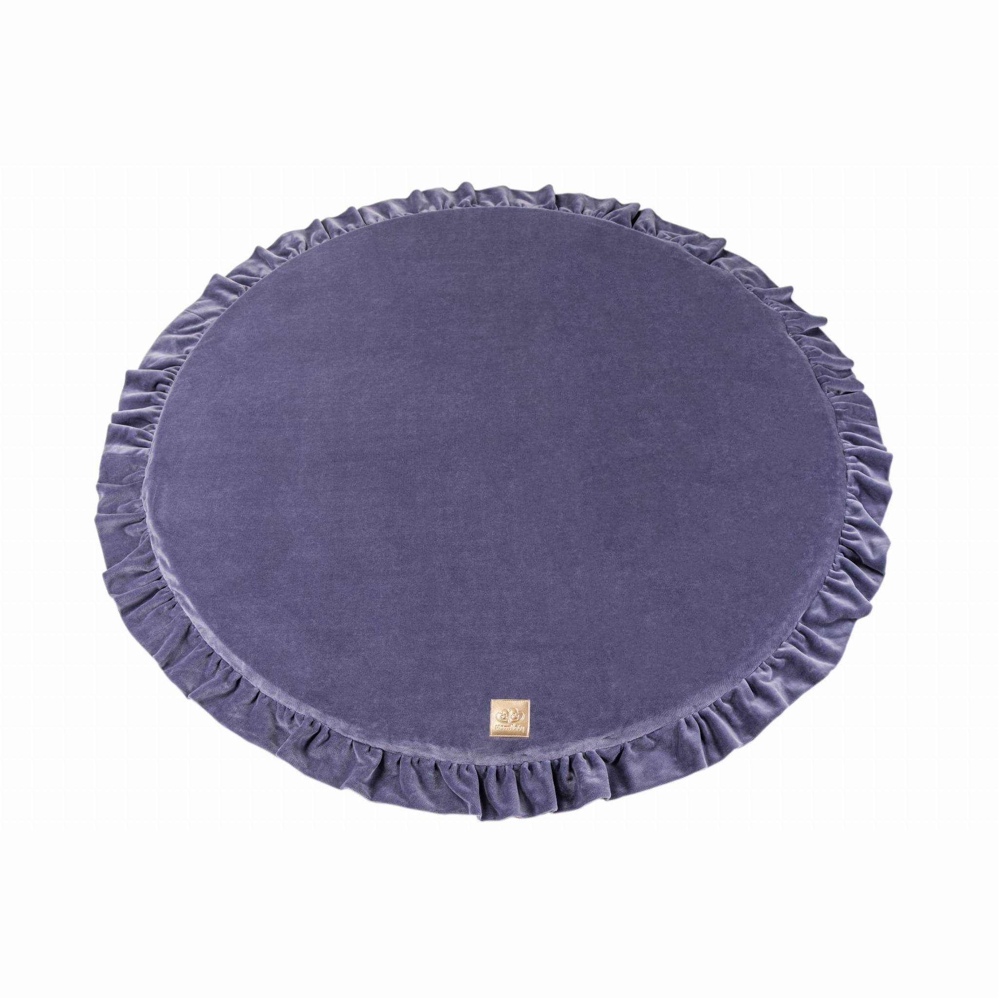 Round Frill Play Mat — Blue-Grey Velvet